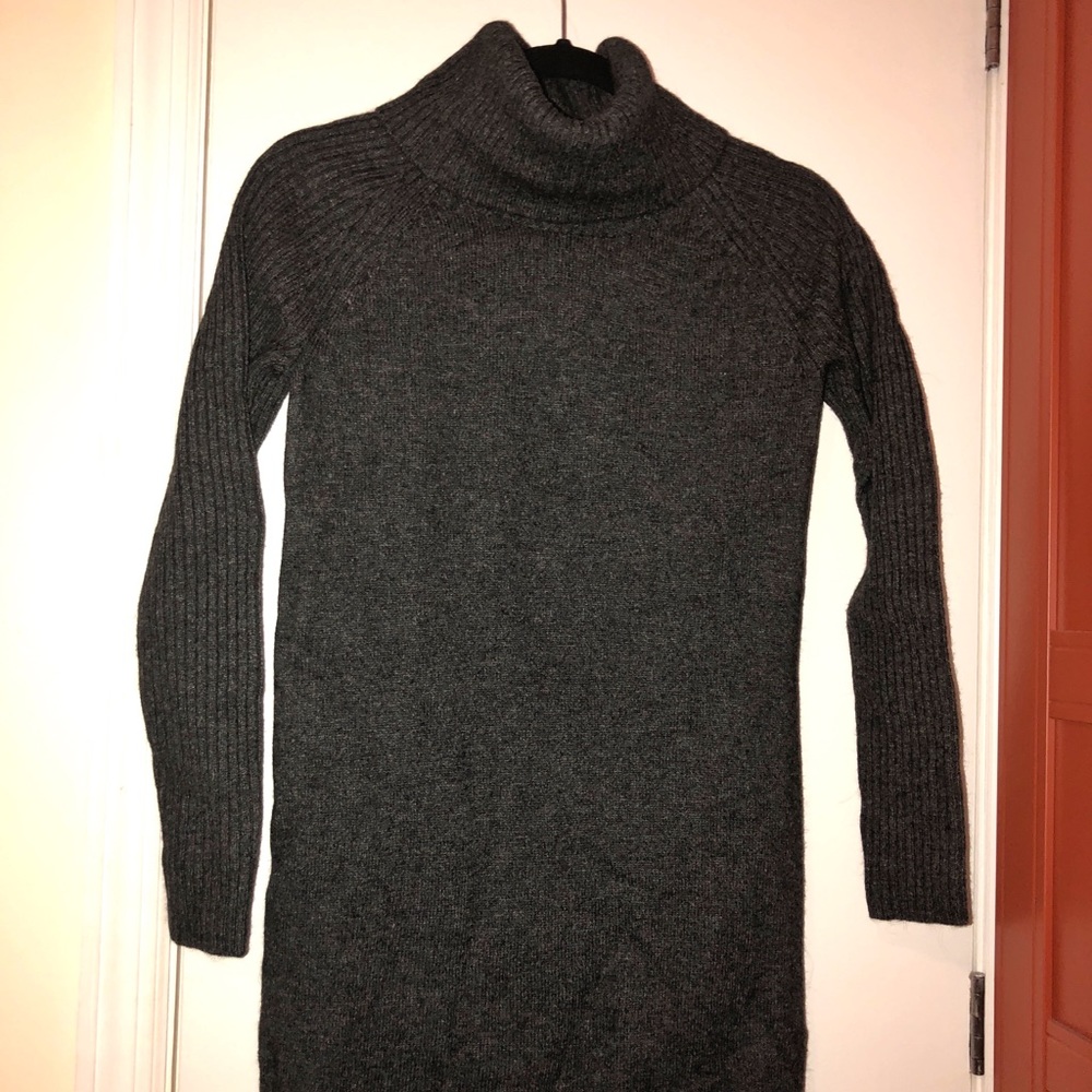 Grey Knitted Turtle neck tunic top